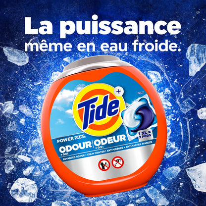 Tide Odour + Oxi Laundry Detergent Pacs, Original Scent, Advanced Odour + Stain Fighter, laudry soap washing detergent pacs, 25 Count